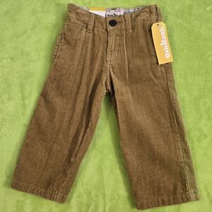 NWT 3T BOYS CORDUROY PANTS Oshkosh 100% COTTON Medium Brown (Q4)